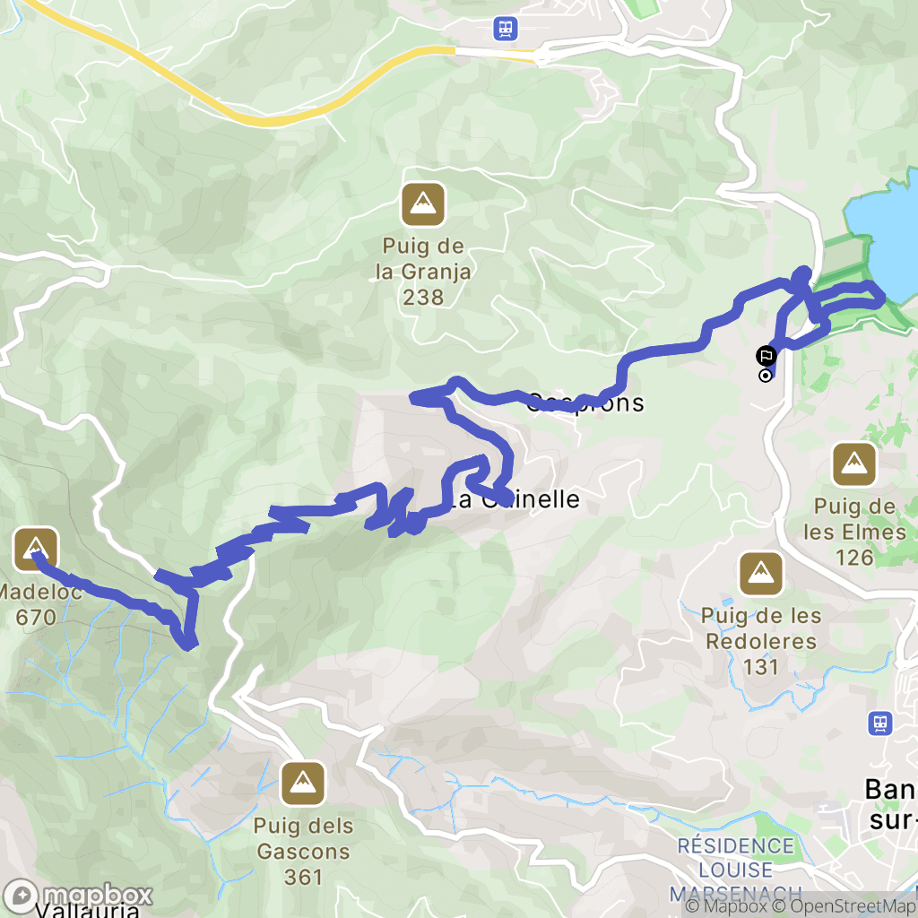 Port-Vendres : carte du parcours de randonnée - France