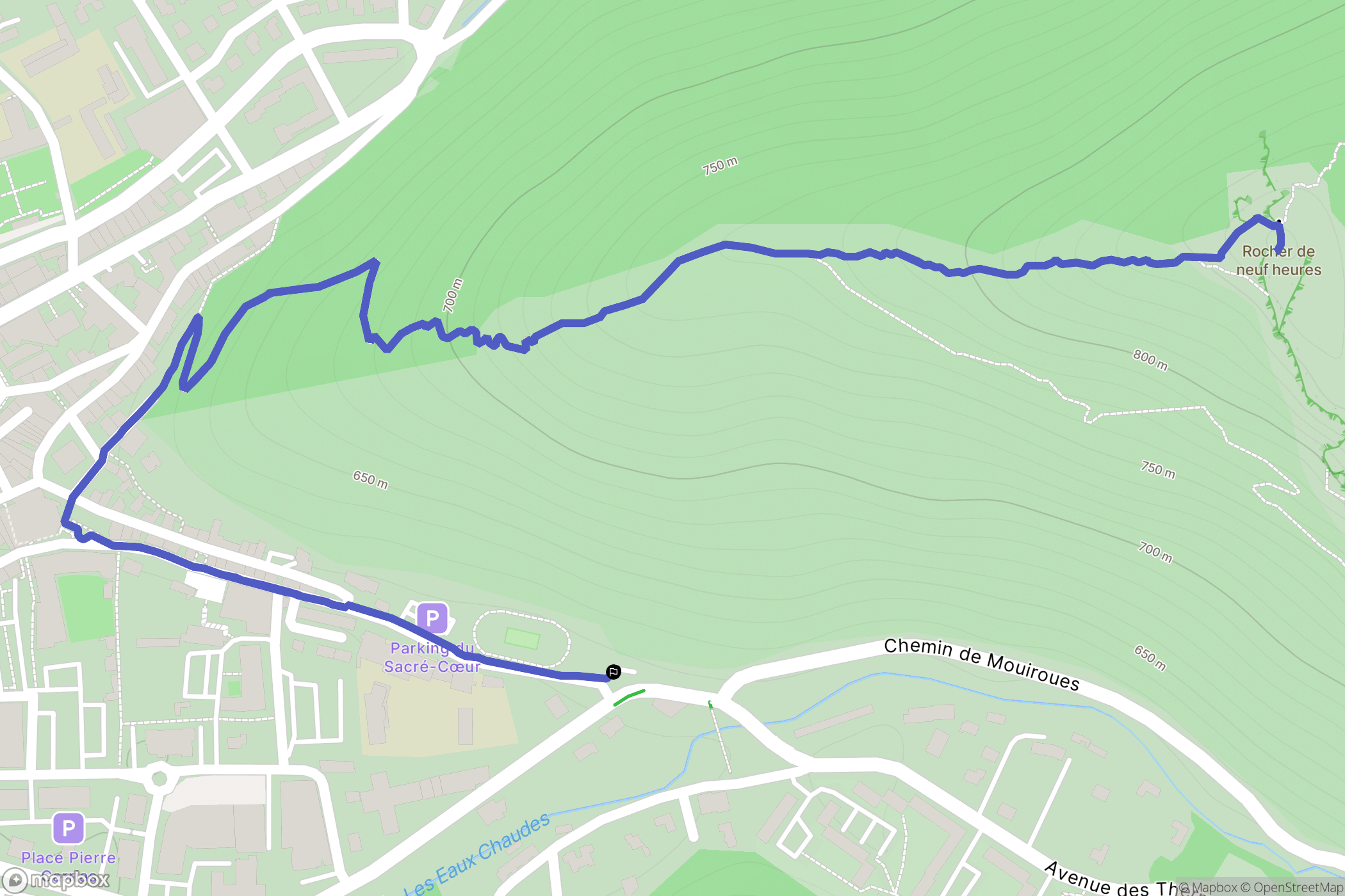 Digne-les-Bains : carte du parcours de randonnée - France