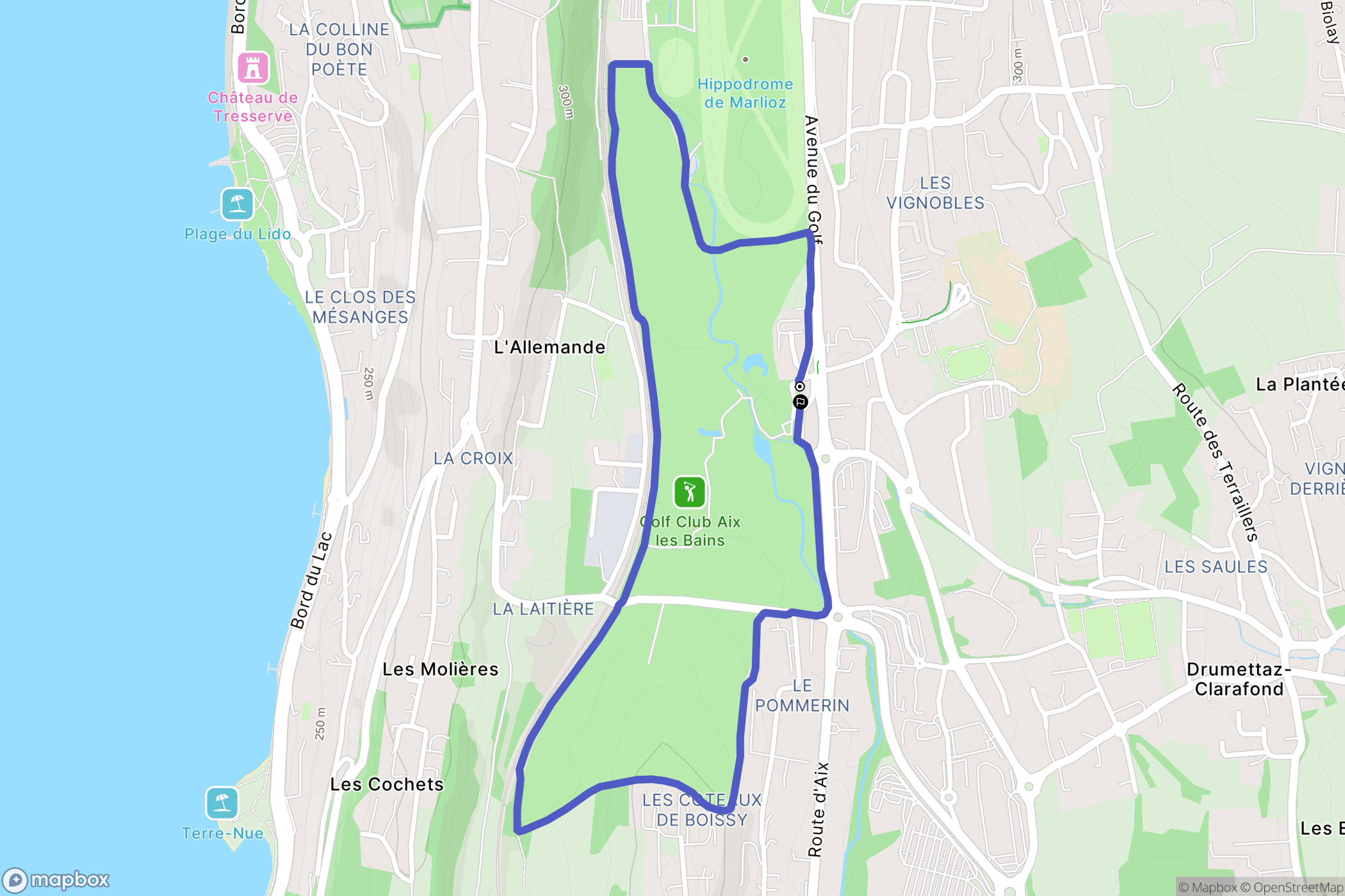 Aix-les-Bains : carte du parcours de randonnée - France