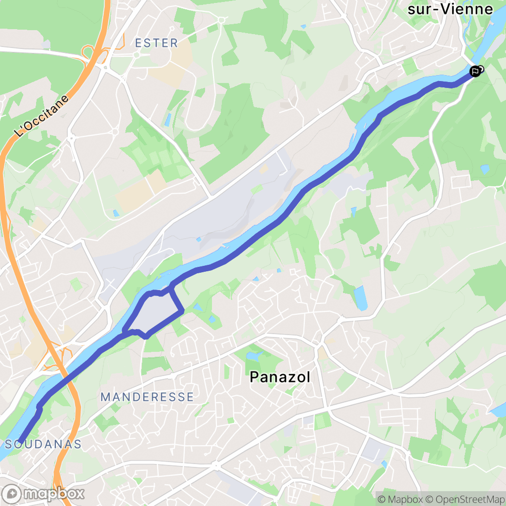 Panazol : carte du parcours de randonnée - France