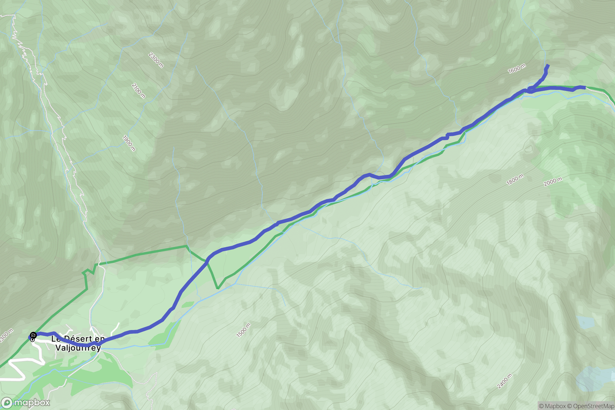 Valjouffrey : carte du parcours de randonnée - France