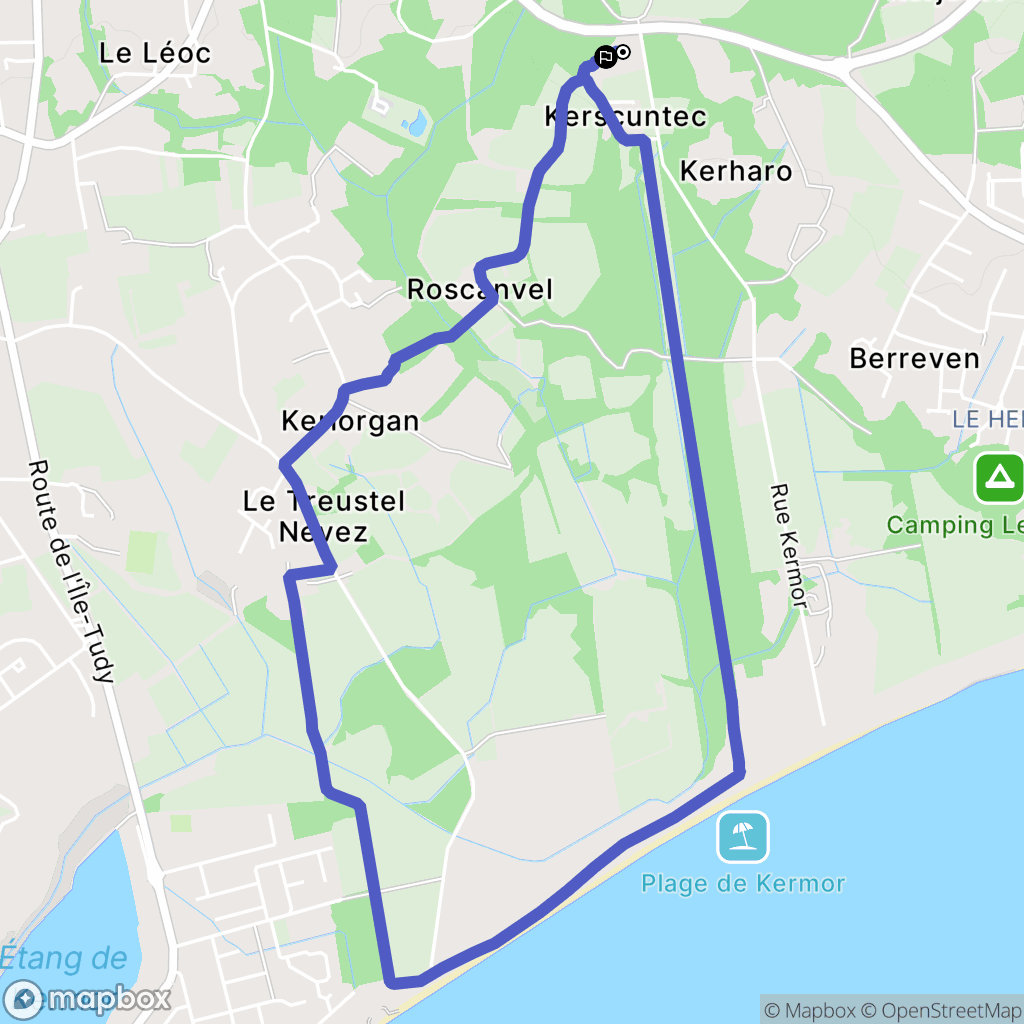 Combrit : carte du parcours de randonnée - France