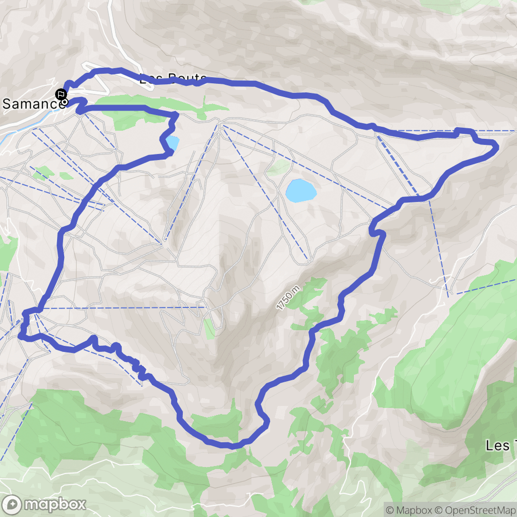 Le Grand-Bornand : carte du parcours de randonnée - France