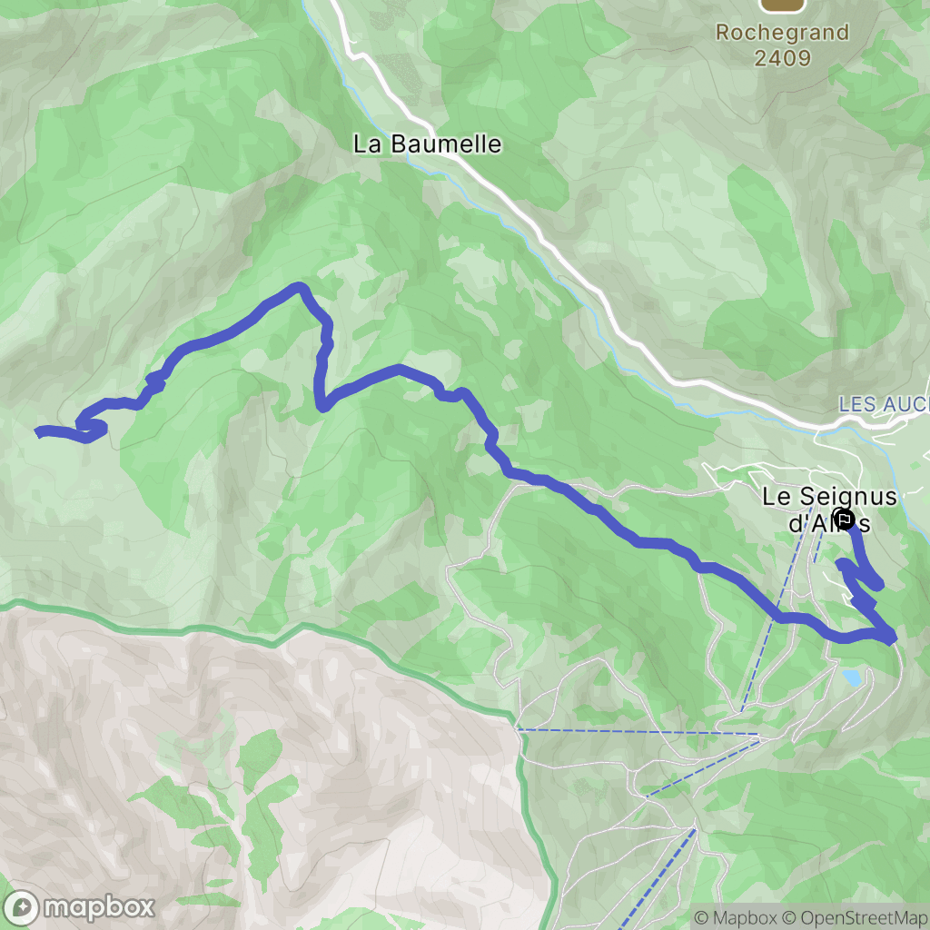 Allos : carte du parcours de randonnée - France