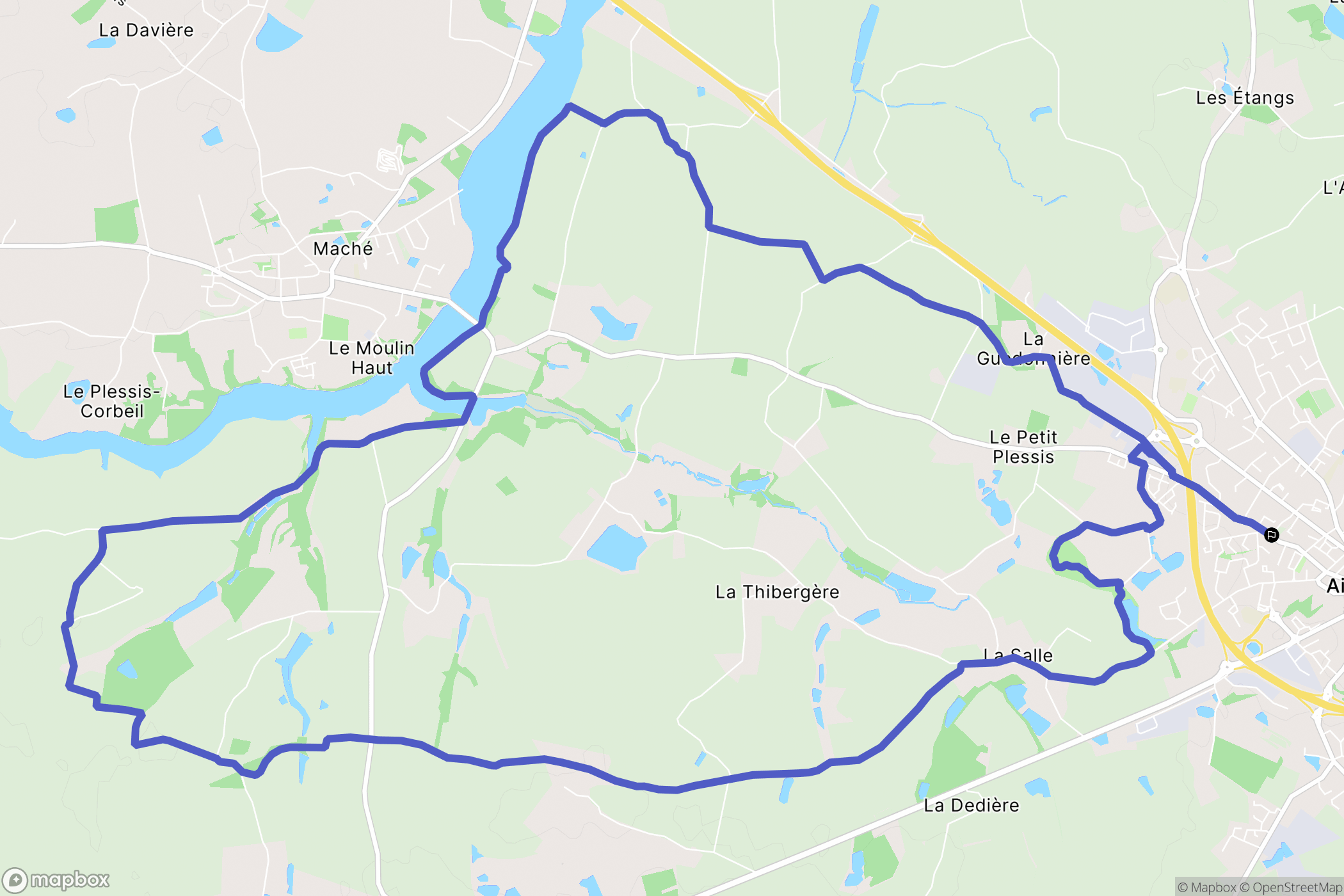 Aizenay : carte du parcours de randonnée - France