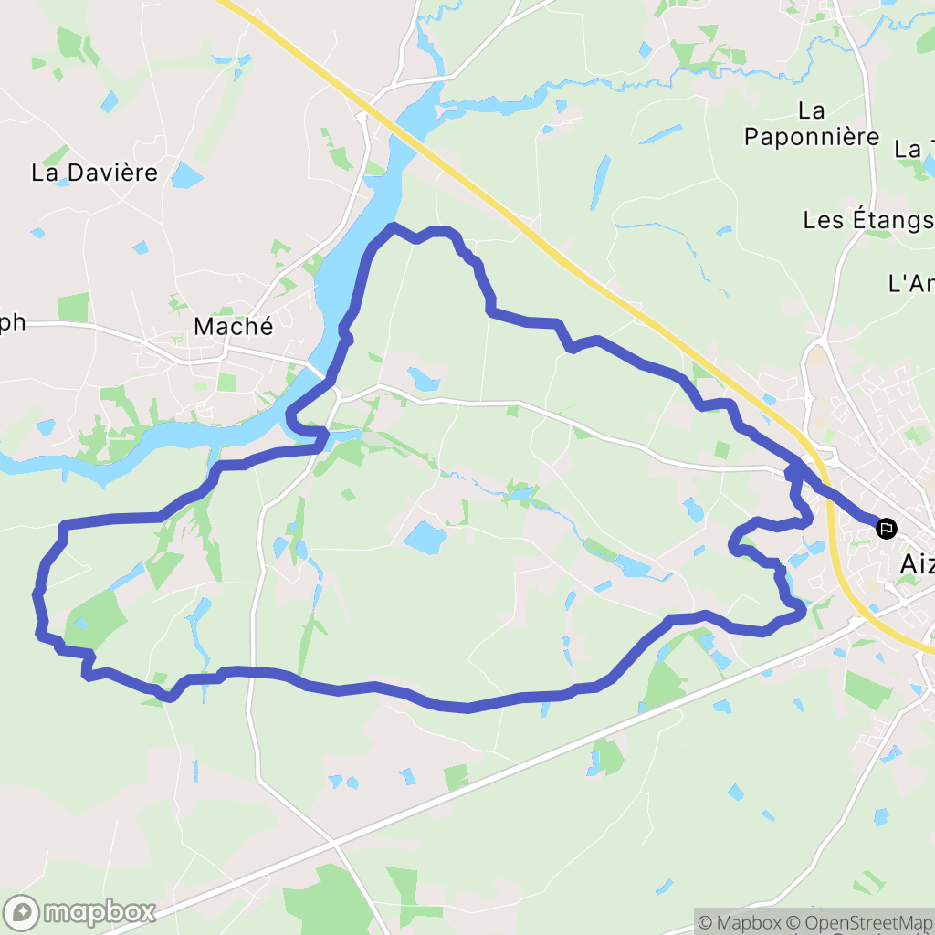 Aizenay : carte du parcours de randonnée - France