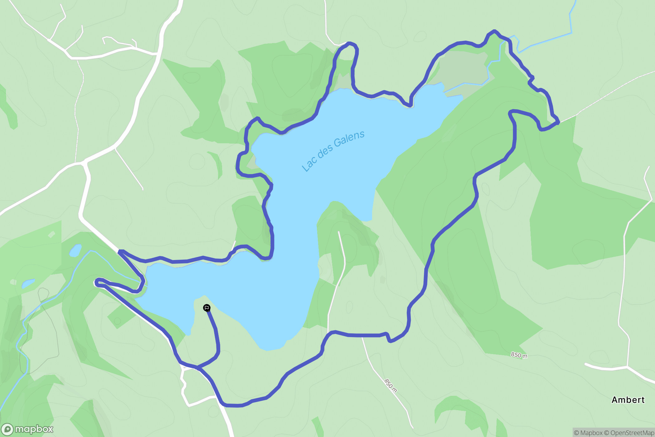 Soulages Bonneval : carte du parcours de randonnée - France