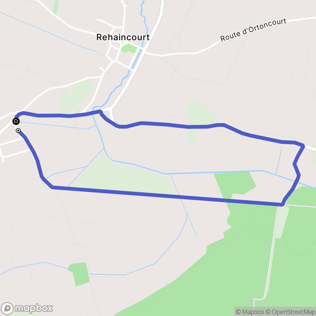 Rehaincourt : carte du parcours de randonnée - France