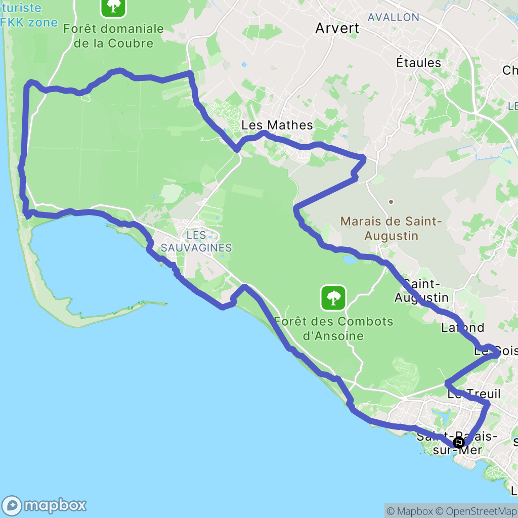 Saint-Palais-sur-Mer : carte du parcours de randonnée - France