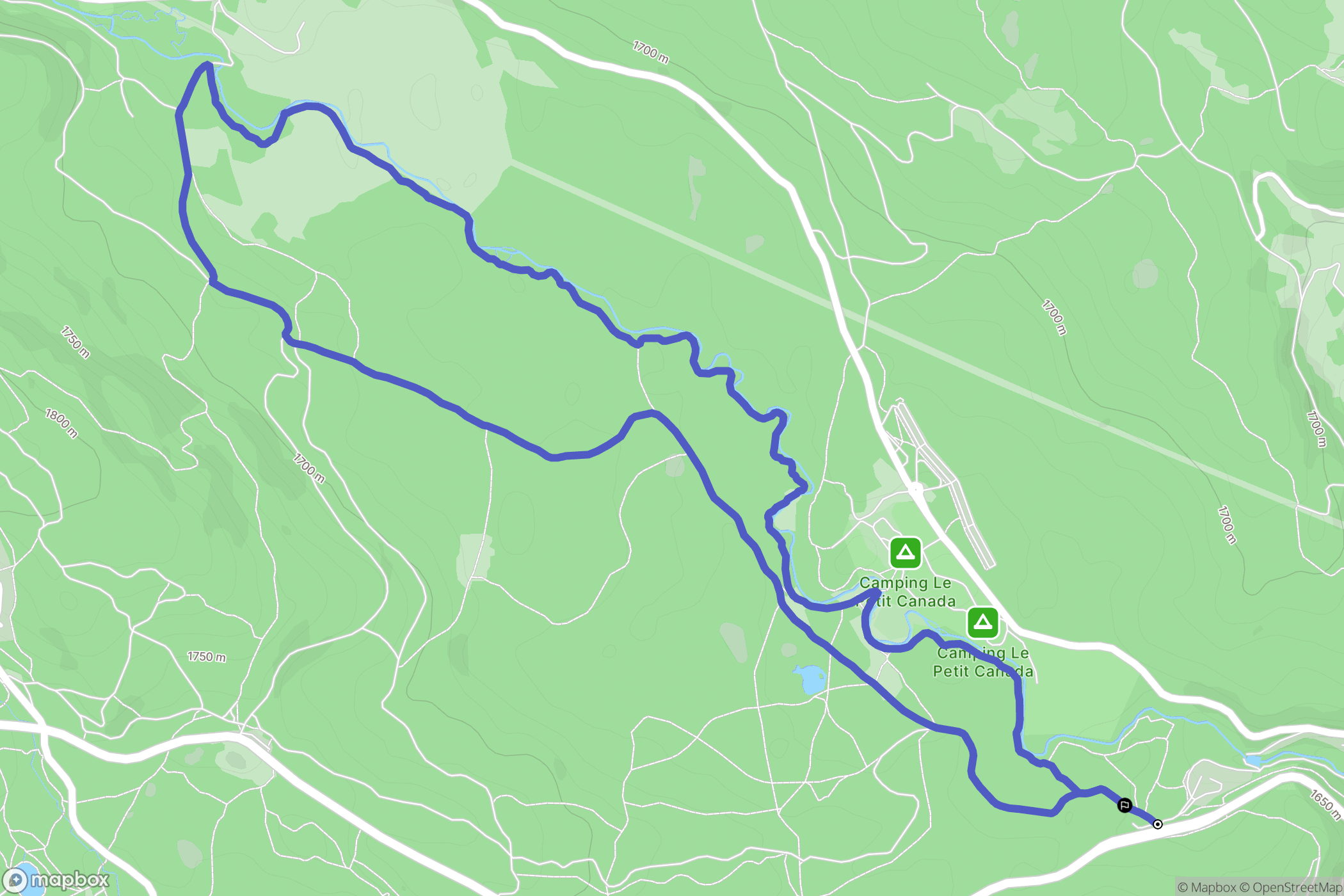 Bolquère : carte du parcours de randonnée - France