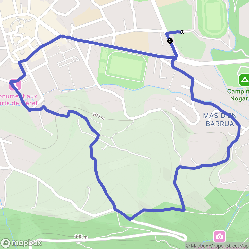 Céret : carte du parcours de randonnée - France