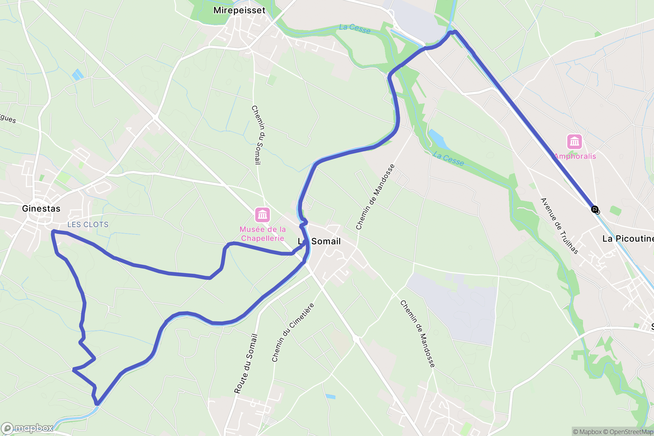 Sallèles-d'Aude : carte du parcours de randonnée - France