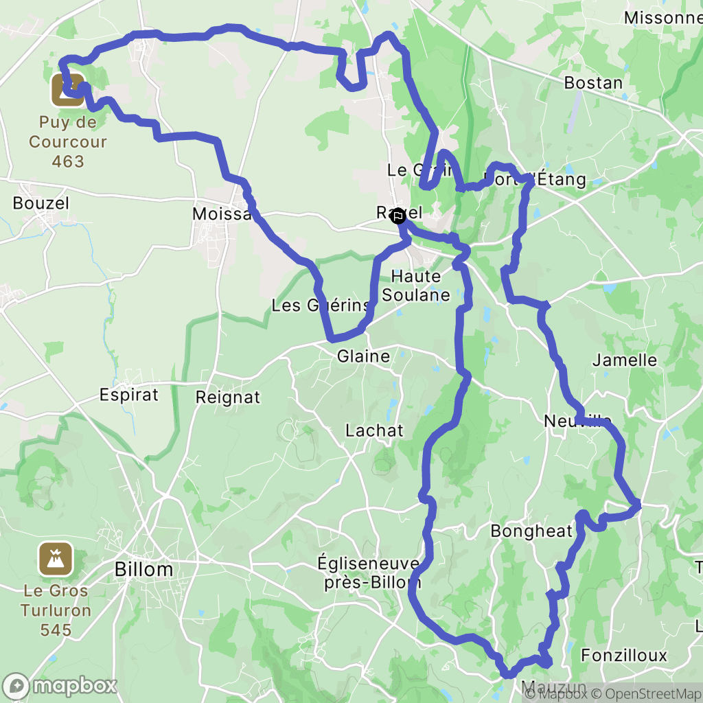 Ravel : carte du parcours de randonnée - France