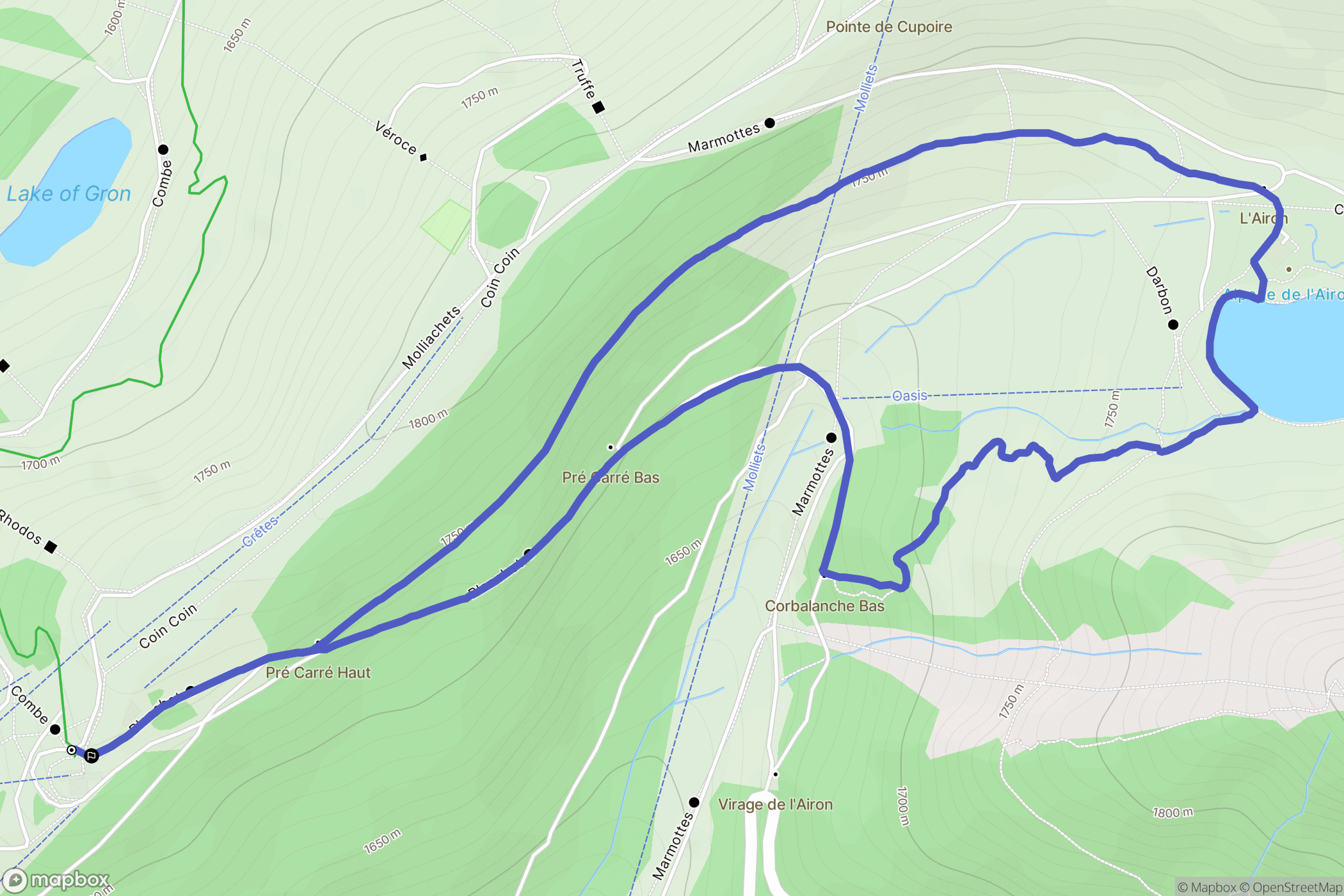 Les Carroz : carte du parcours de randonnée - France