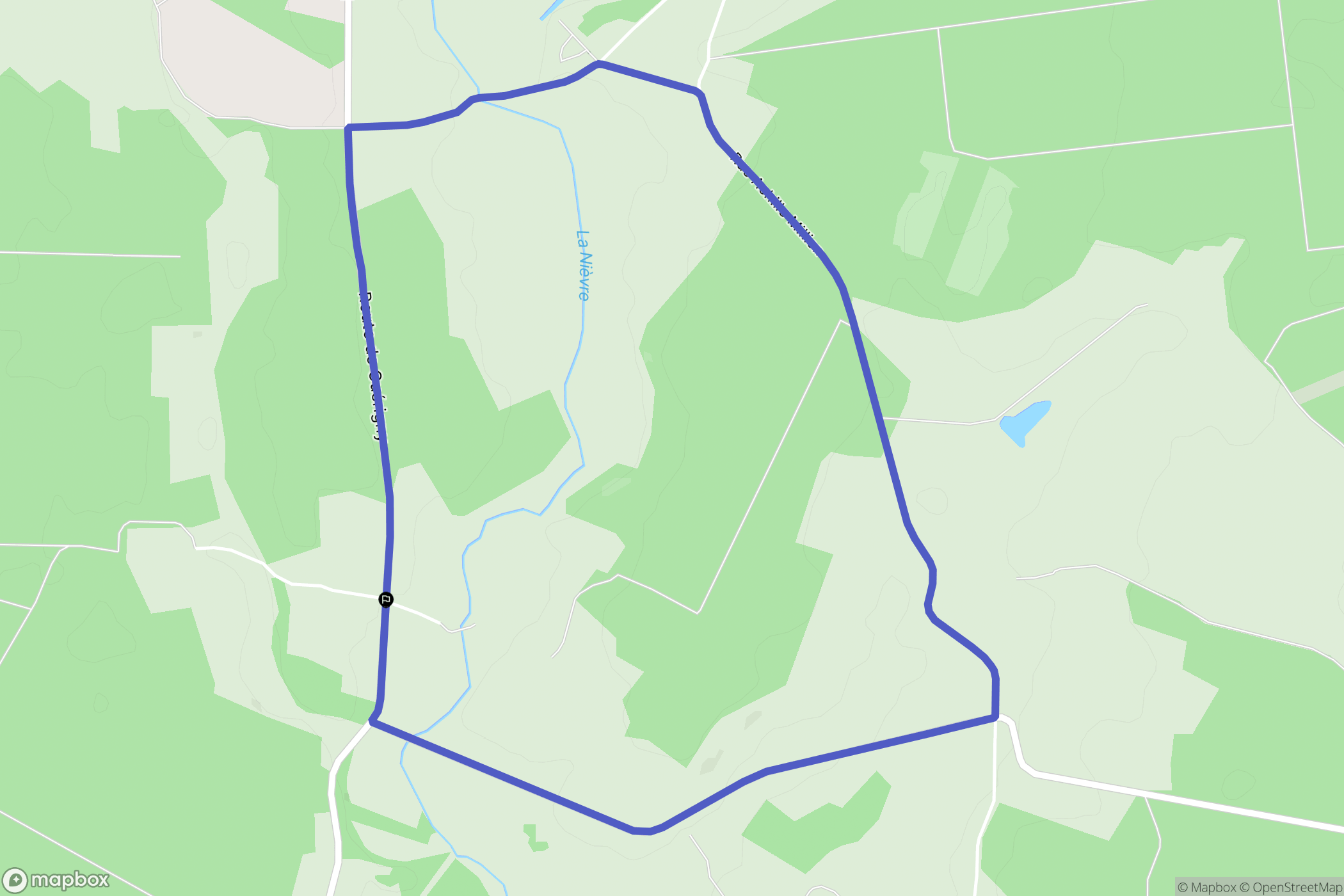 Saint-Aubin-les-Forges : carte du parcours de randonnée - France
