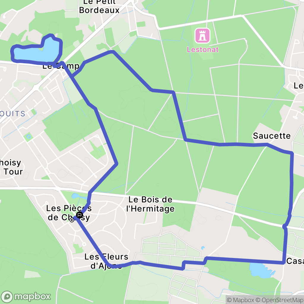 Cestas : carte du parcours de randonnée - France