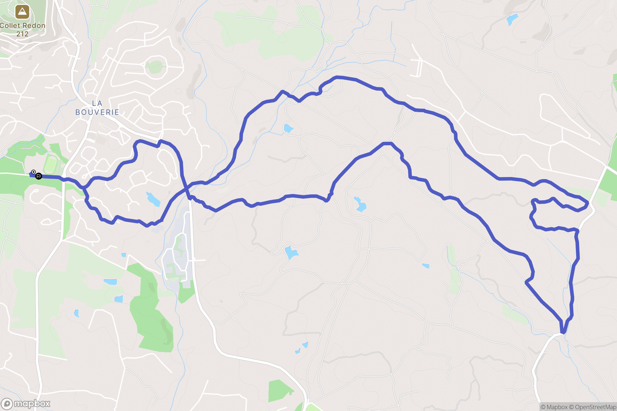 La Bouverie : carte du parcours de randonnée - France
