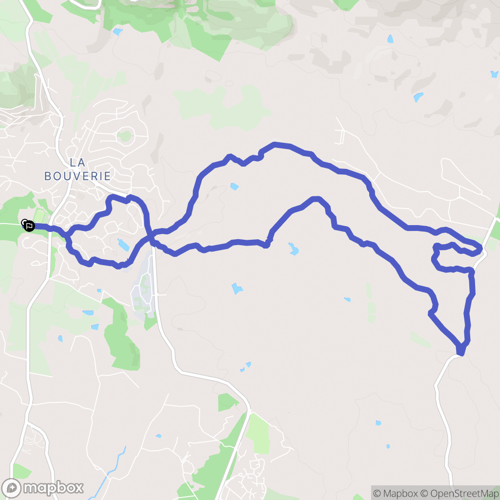 La Bouverie : carte du parcours de randonnée - France