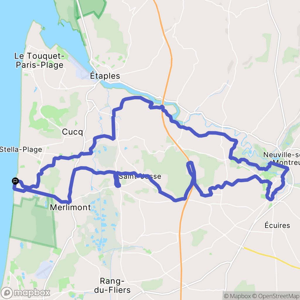 Merlimont : carte du parcours de randonnée - France