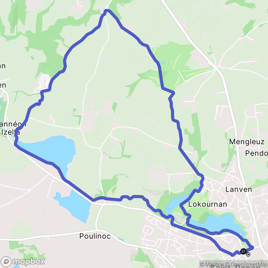 Saint-Renan : carte du parcours de randonnée - France