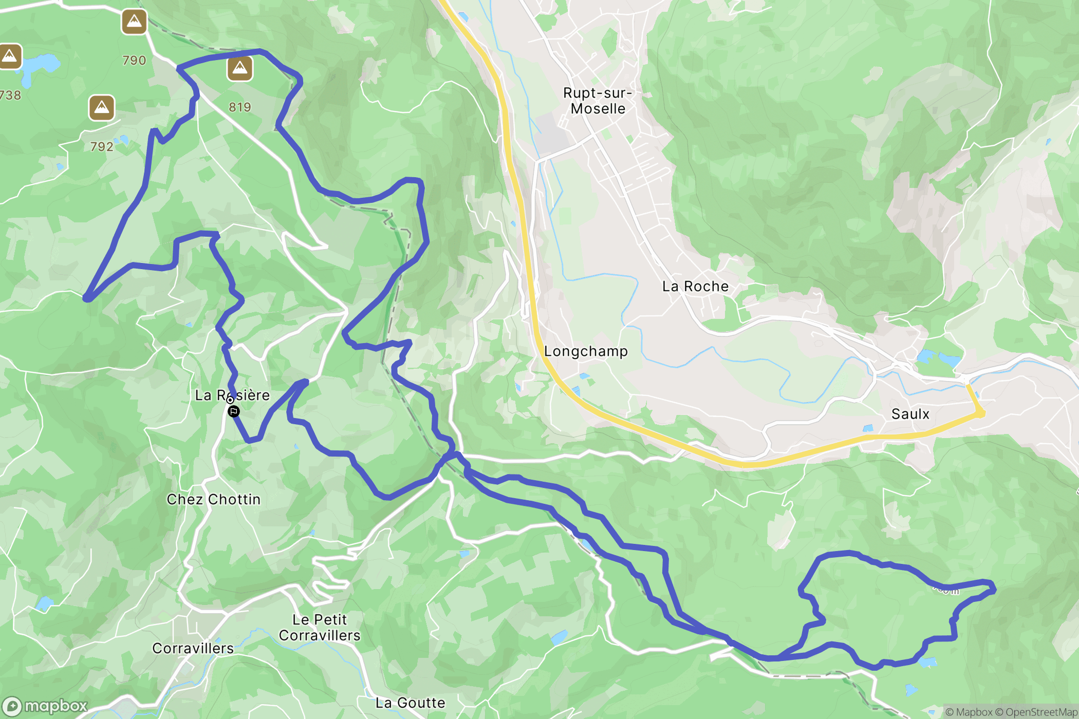 La Rosière : carte du parcours de randonnée - France