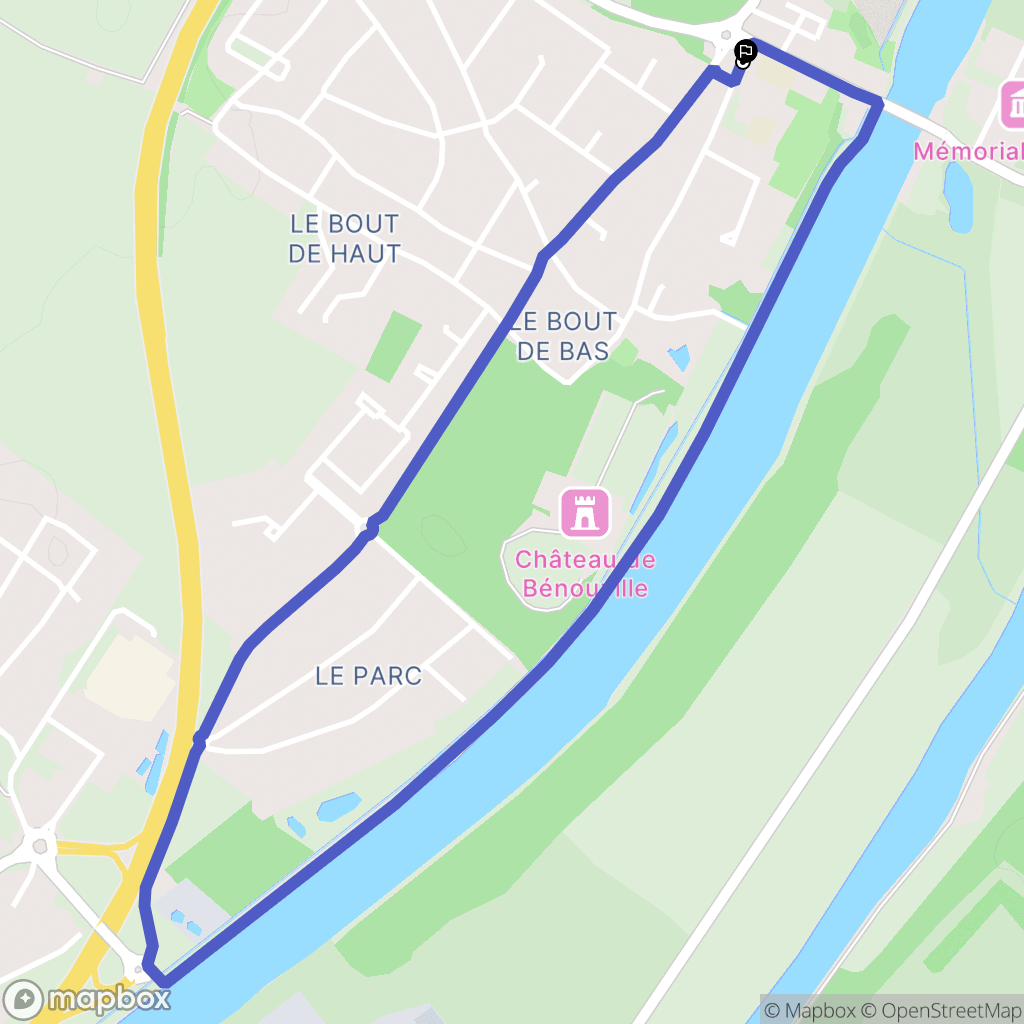 Bénouville : carte du parcours de randonnée - France