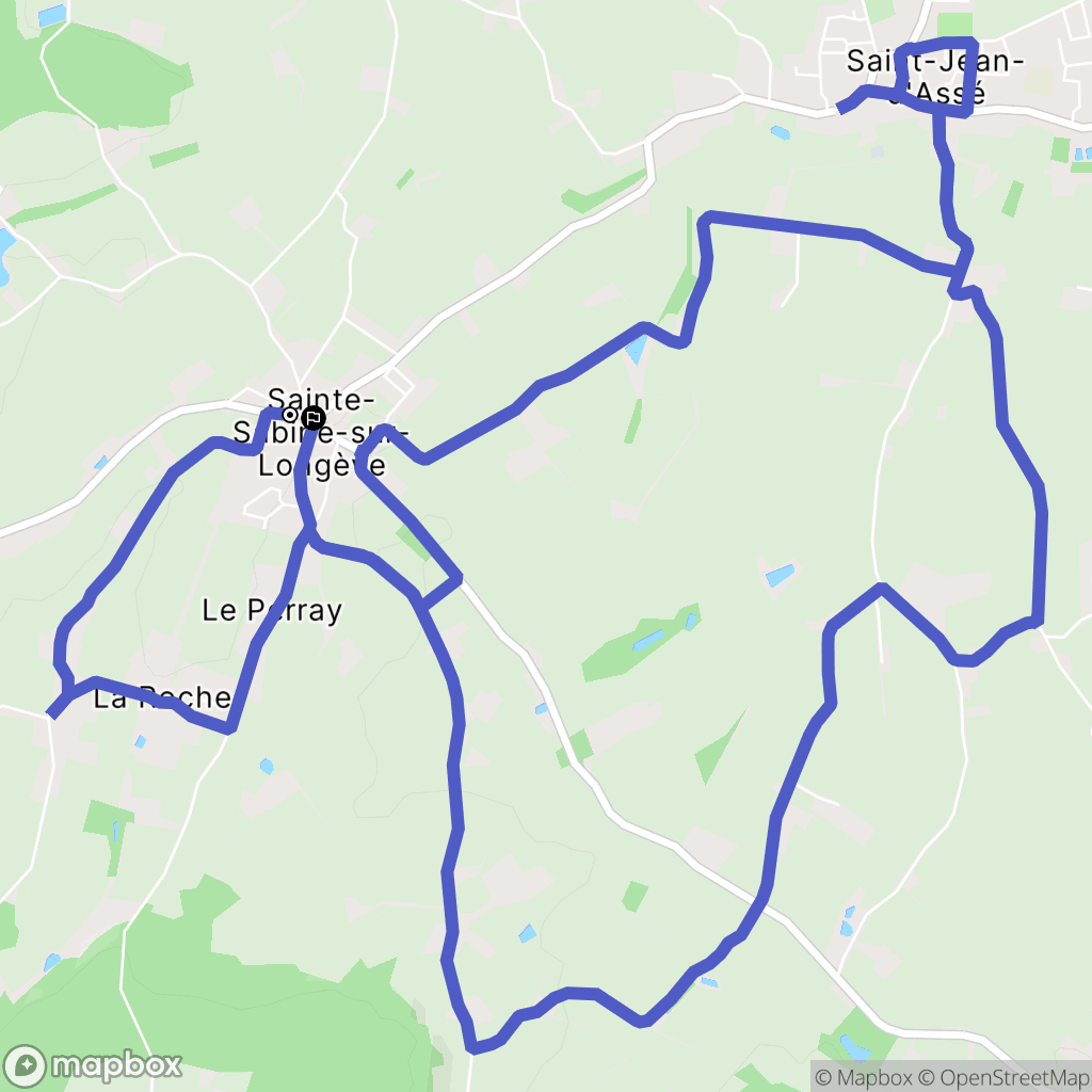 Sainte-Sabine-sur-Longève : carte du parcours de randonnée - France