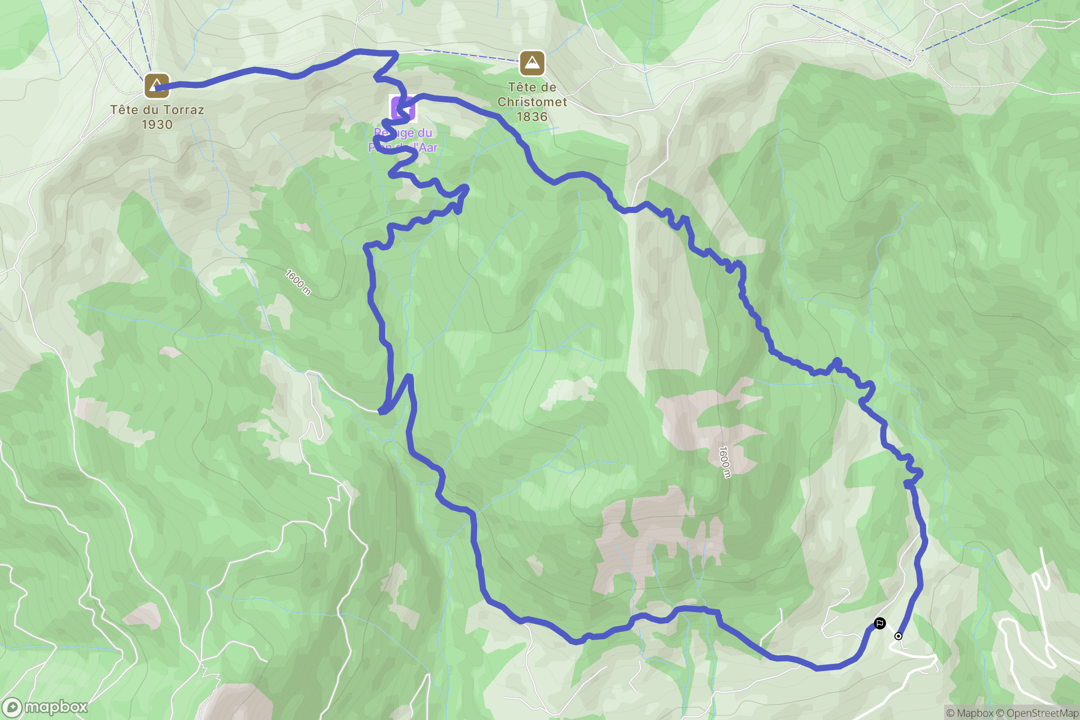 Praz-sur-Arly : carte du parcours de randonnée - France