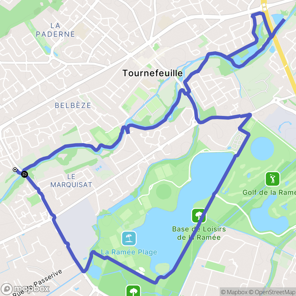 Tournefeuille : carte du parcours de randonnée - France