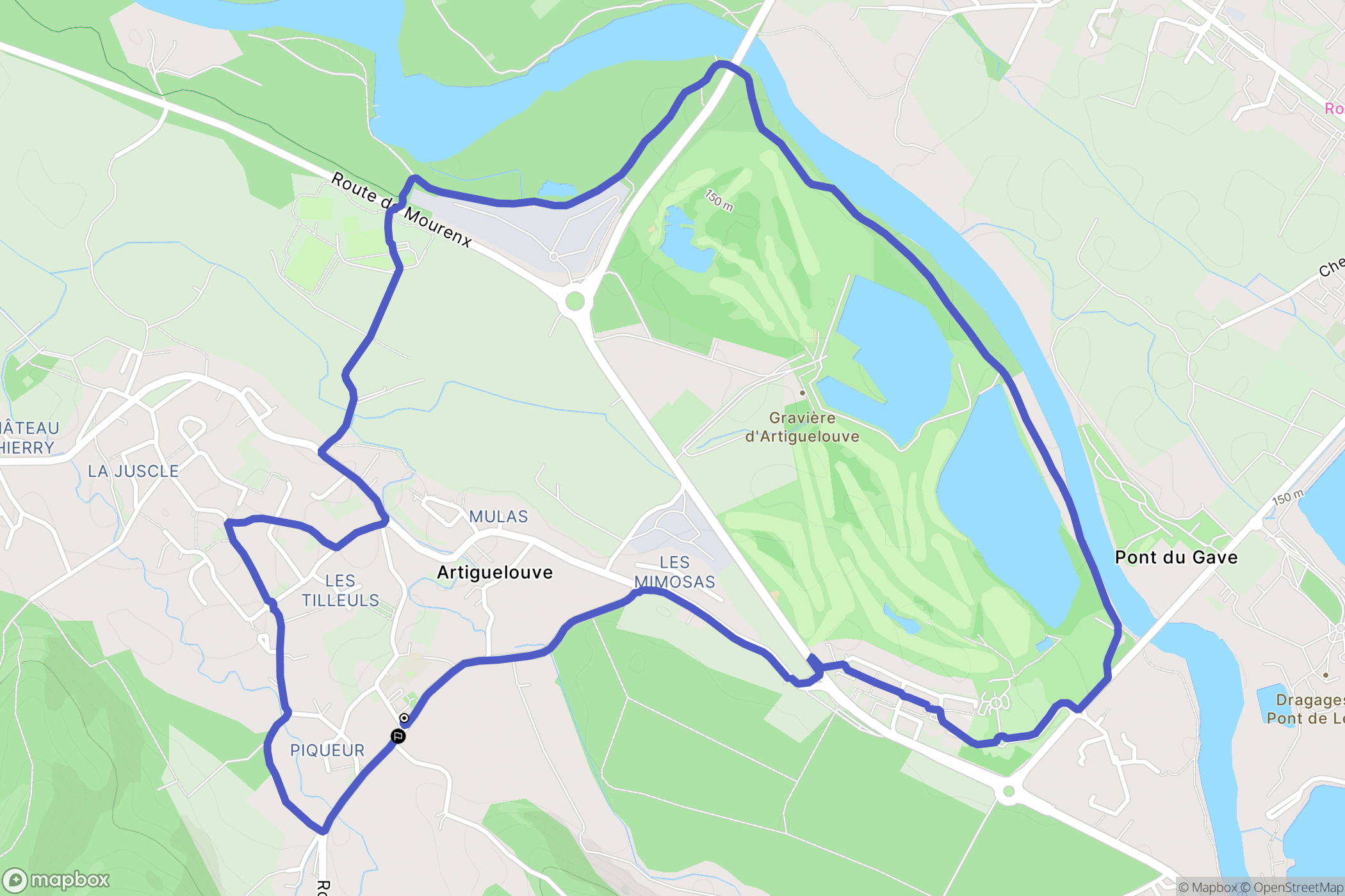 Artiguelouve : carte du parcours de randonnée - France
