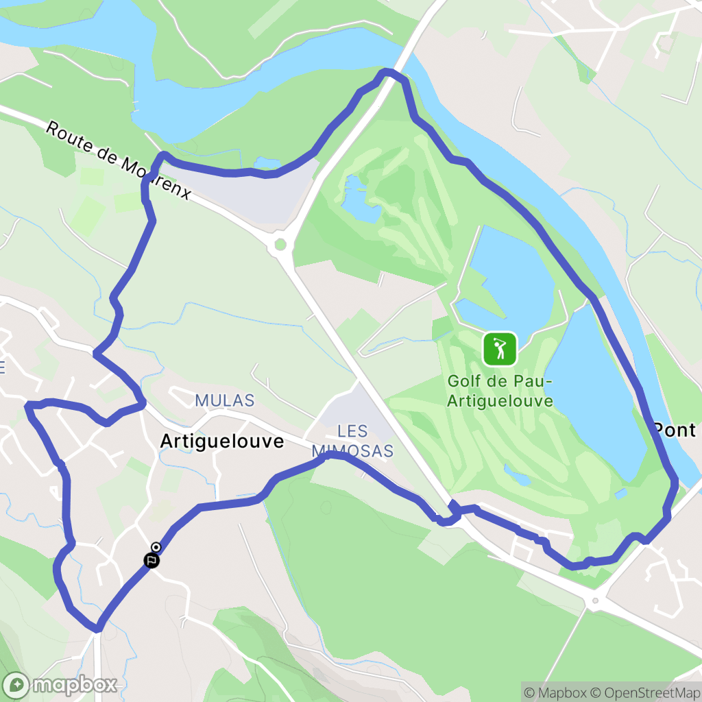 Artiguelouve : carte du parcours de randonnée - France