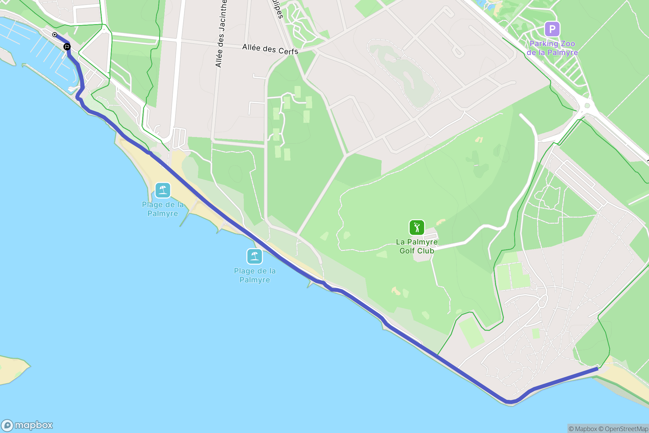 Les Mathes : carte du parcours de randonnée - France
