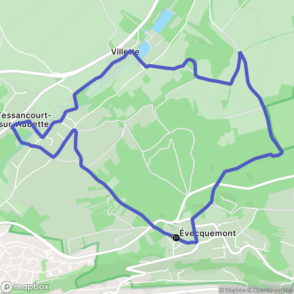 Évecquemont : carte du parcours de randonnée - France