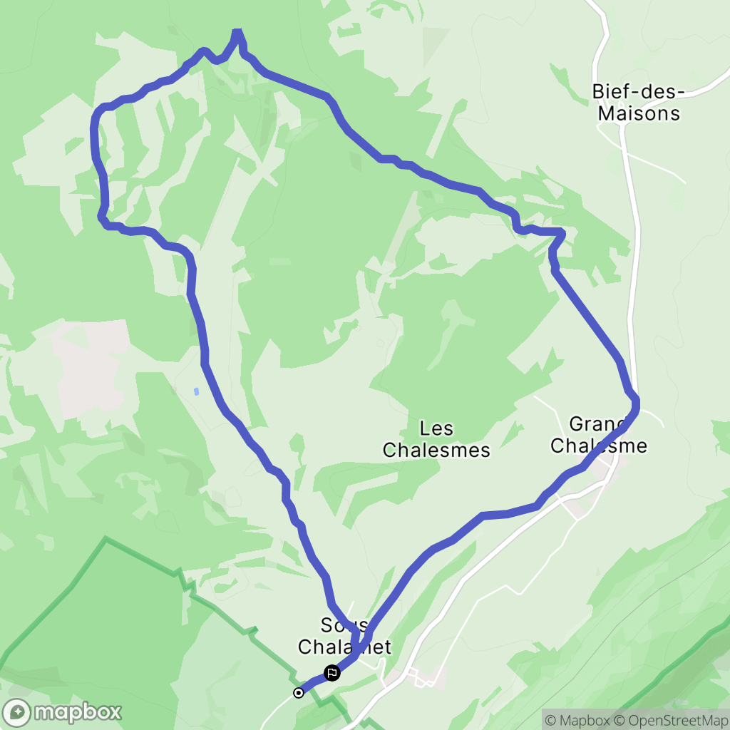 Les Planches-en-Montagne : carte du parcours de randonnée - France