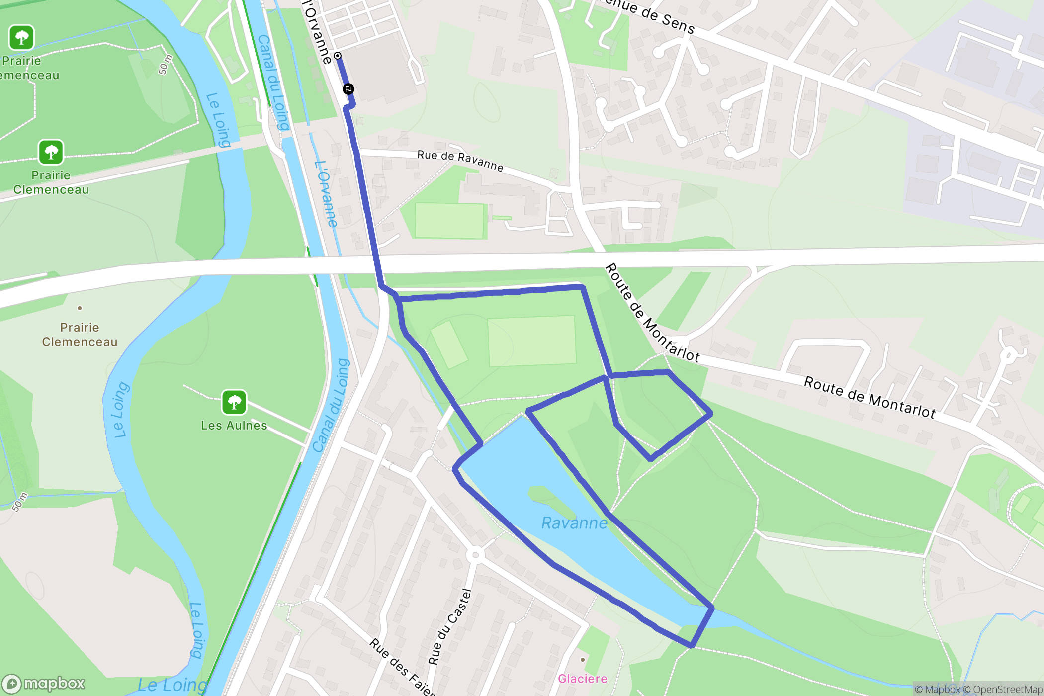 Moret-Loing-et-Orvanne : carte du parcours de randonnée - France