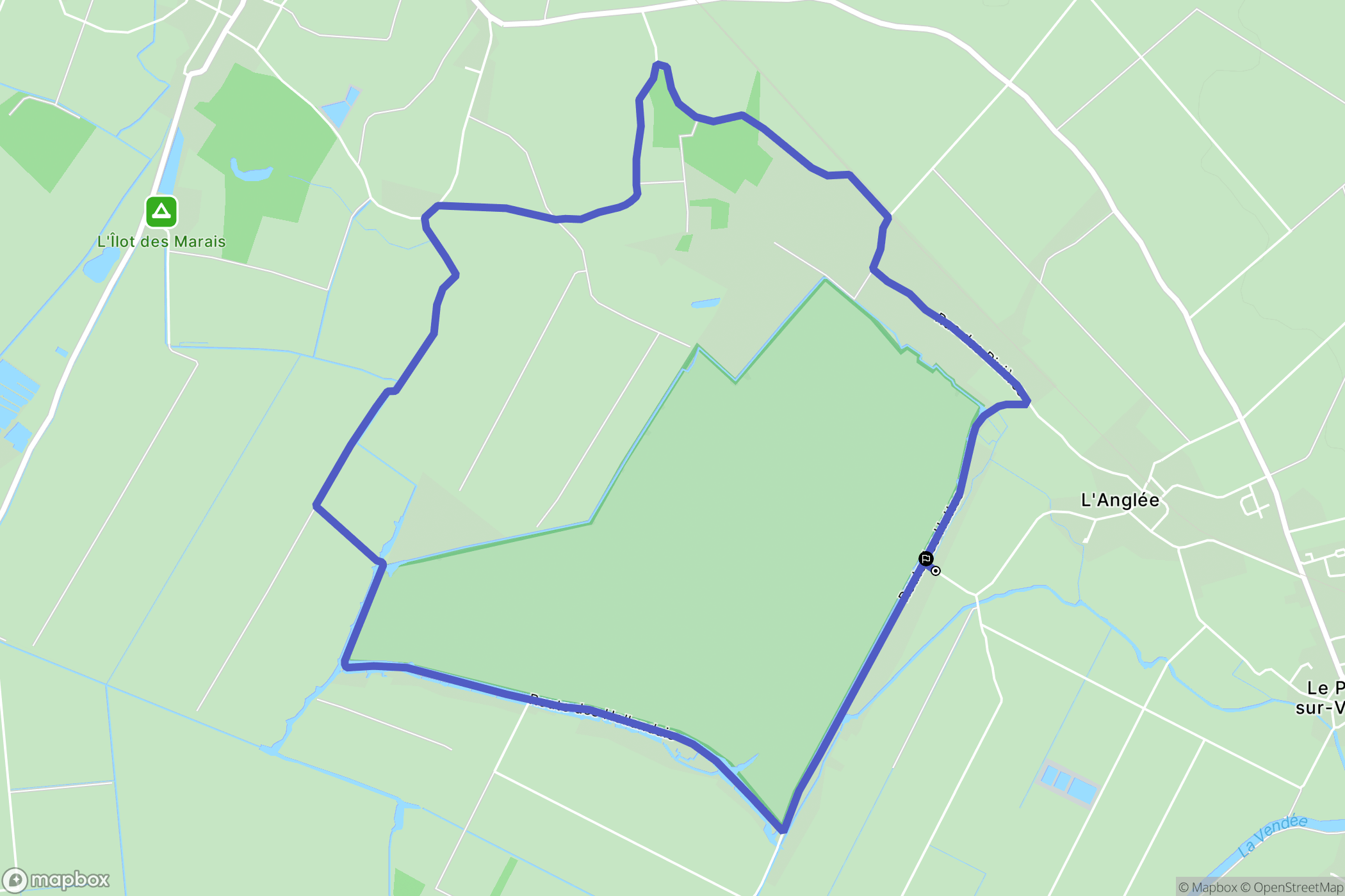 Les Velluire-sur-Vendée : carte du parcours de randonnée - France