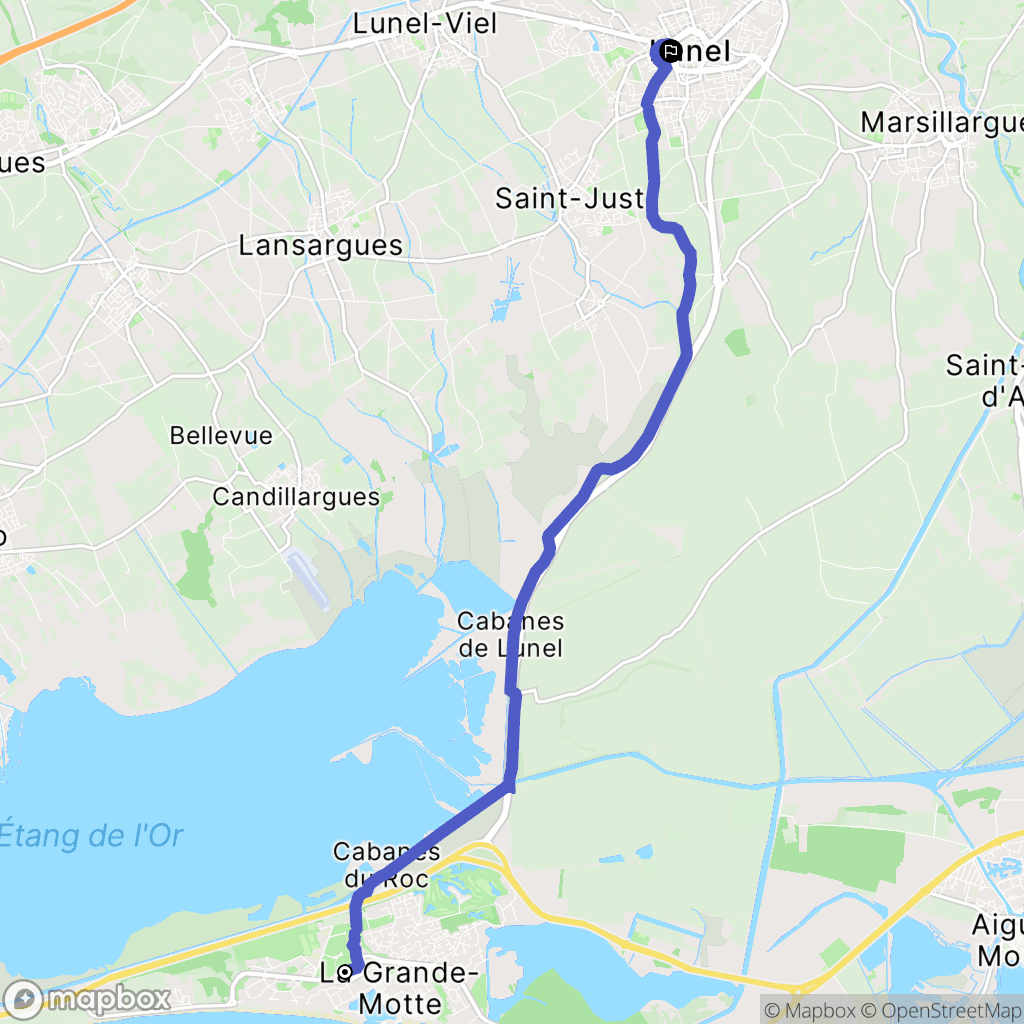 La Grande-Motte : carte du parcours de randonnée - France