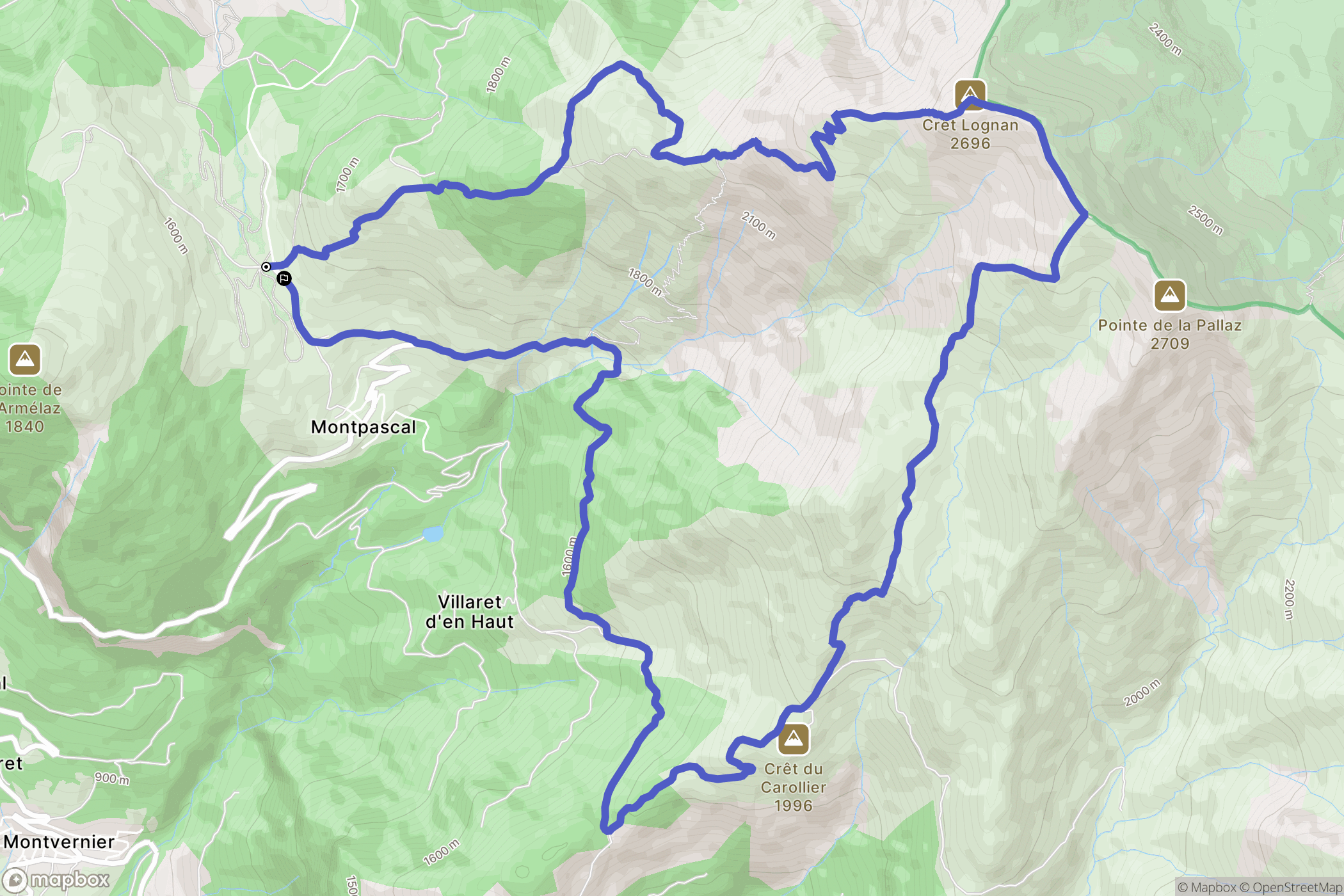 La Tour-en-Maurienne : carte du parcours de randonnée - France