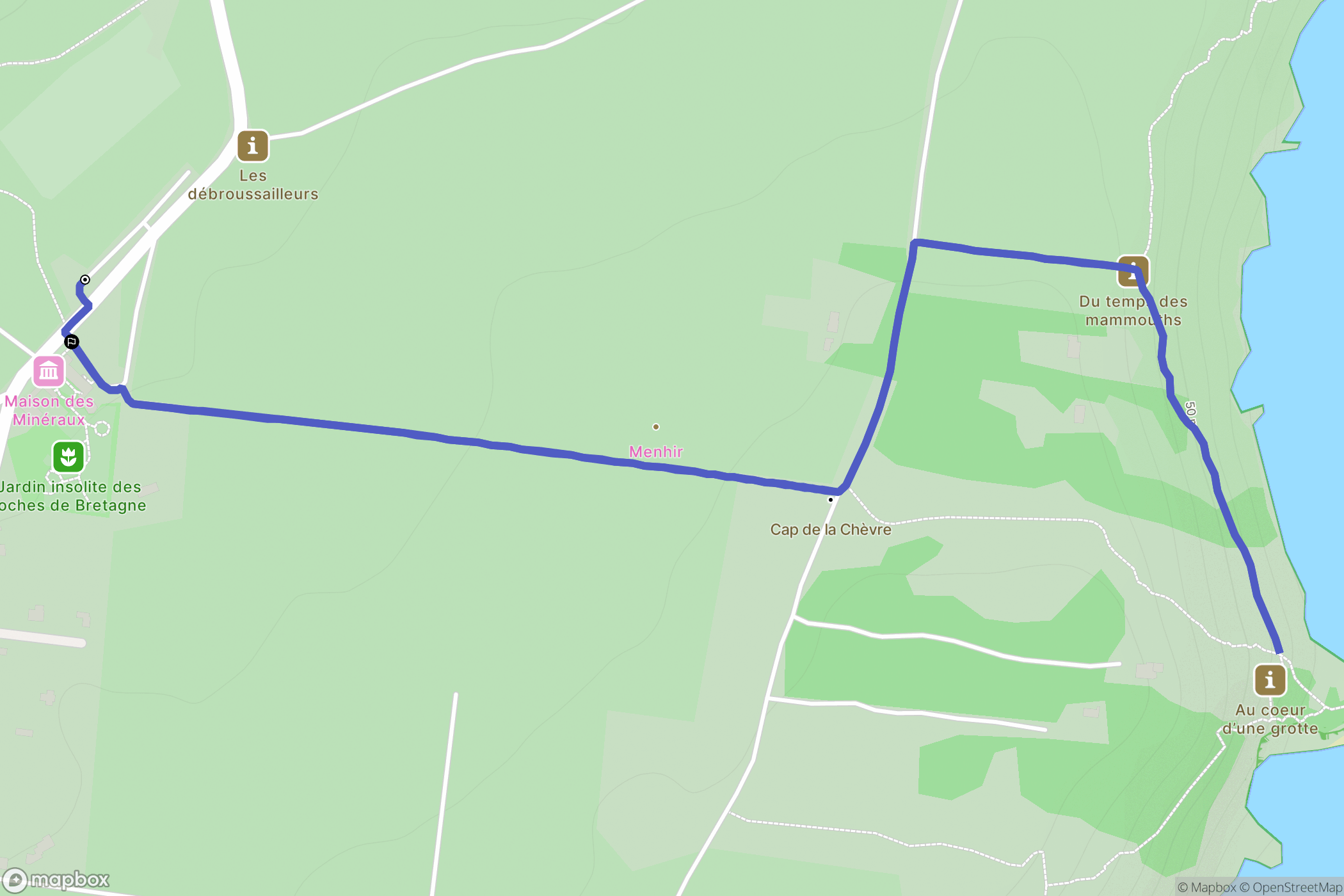 Crozon : carte du parcours de randonnée - France