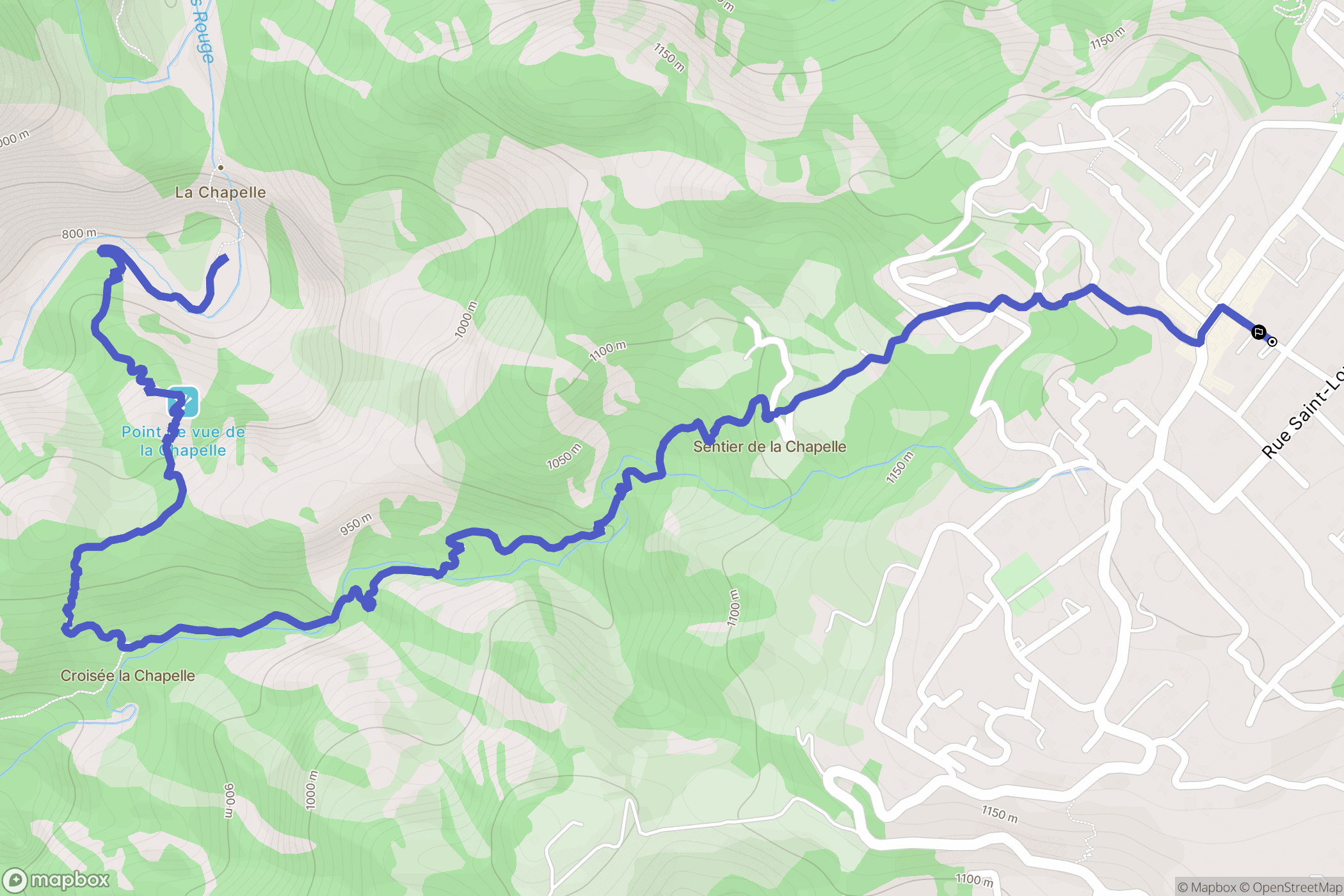 Cilaos : carte du parcours de randonnée - France