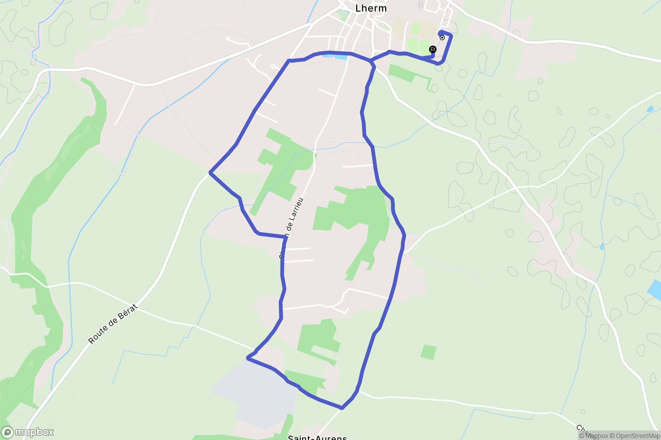 Lherm : carte du parcours de randonnée - France