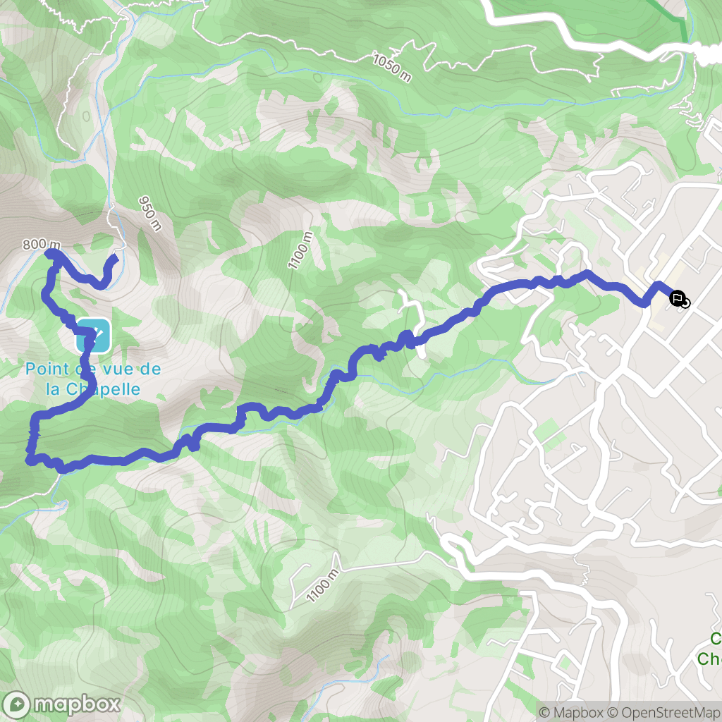 Cilaos : carte du parcours de randonnée - France