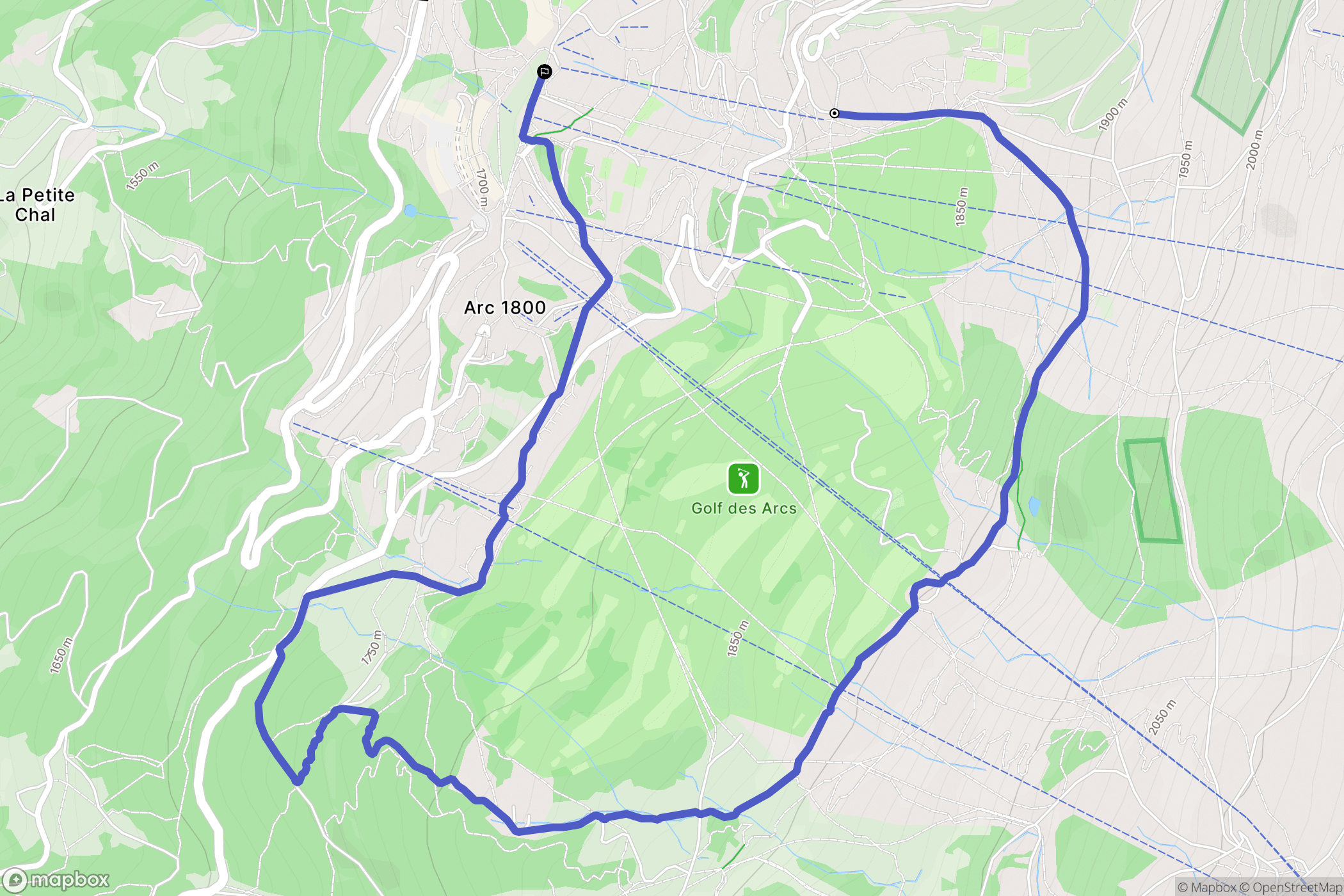 Bourg-Saint-Maurice : carte du parcours de randonnée - France