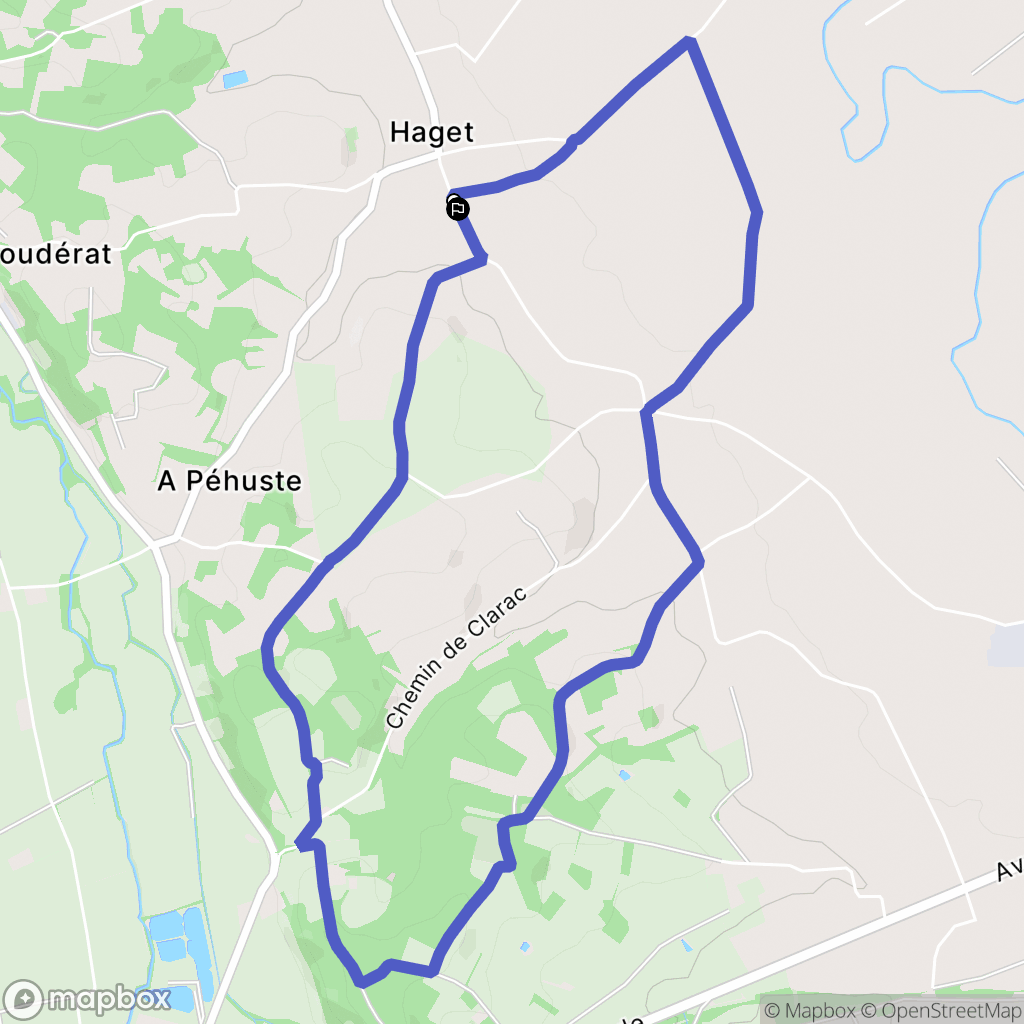Haget : carte du parcours de randonnée - France