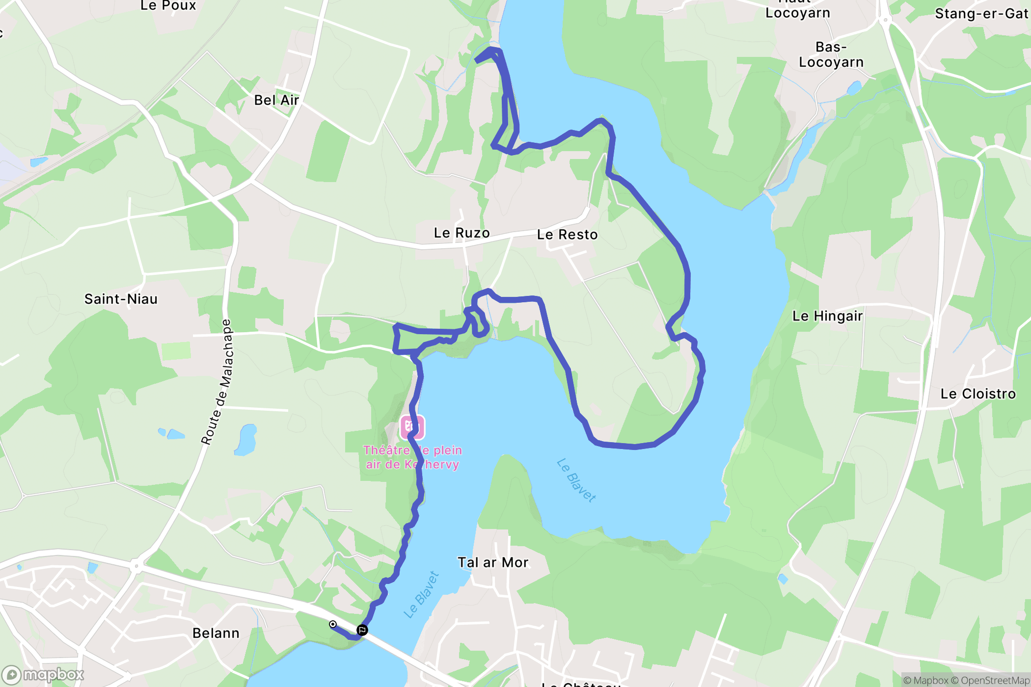 Lanester : carte du parcours de randonnée - France