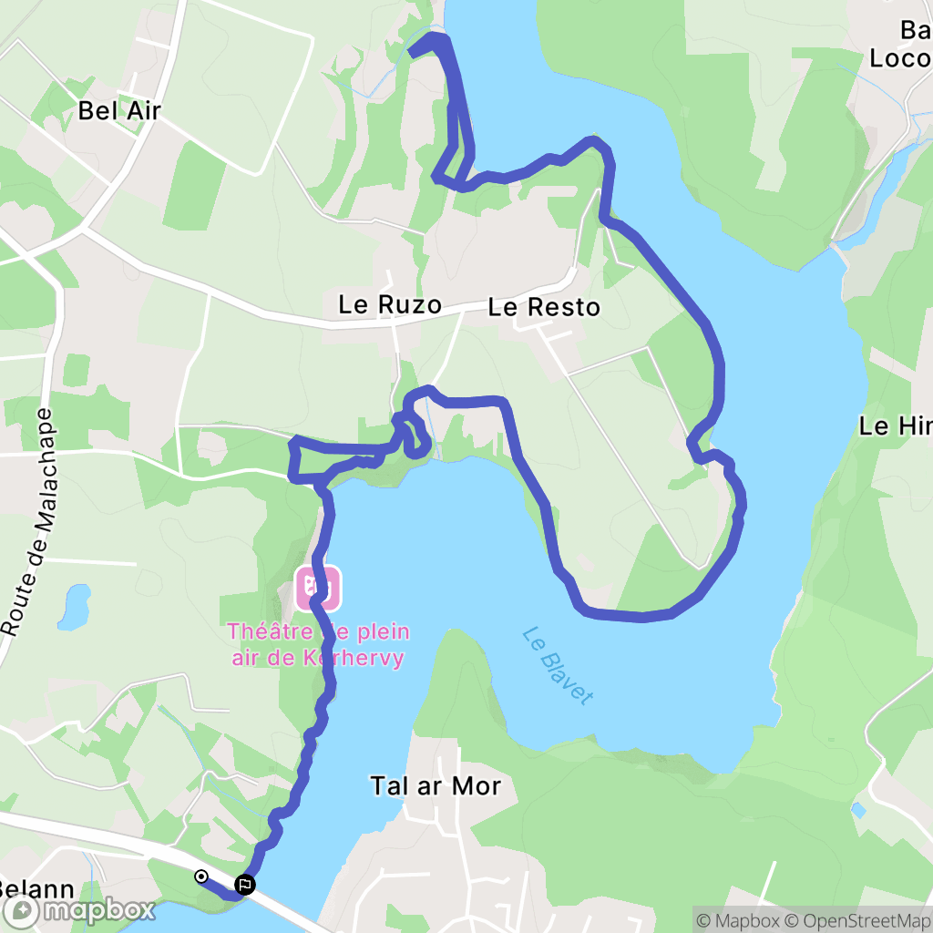 Lanester : carte du parcours de randonnée - France