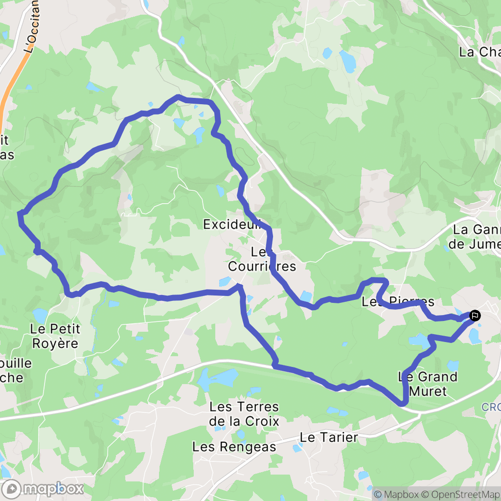 Ambazac : carte du parcours de randonnée - France