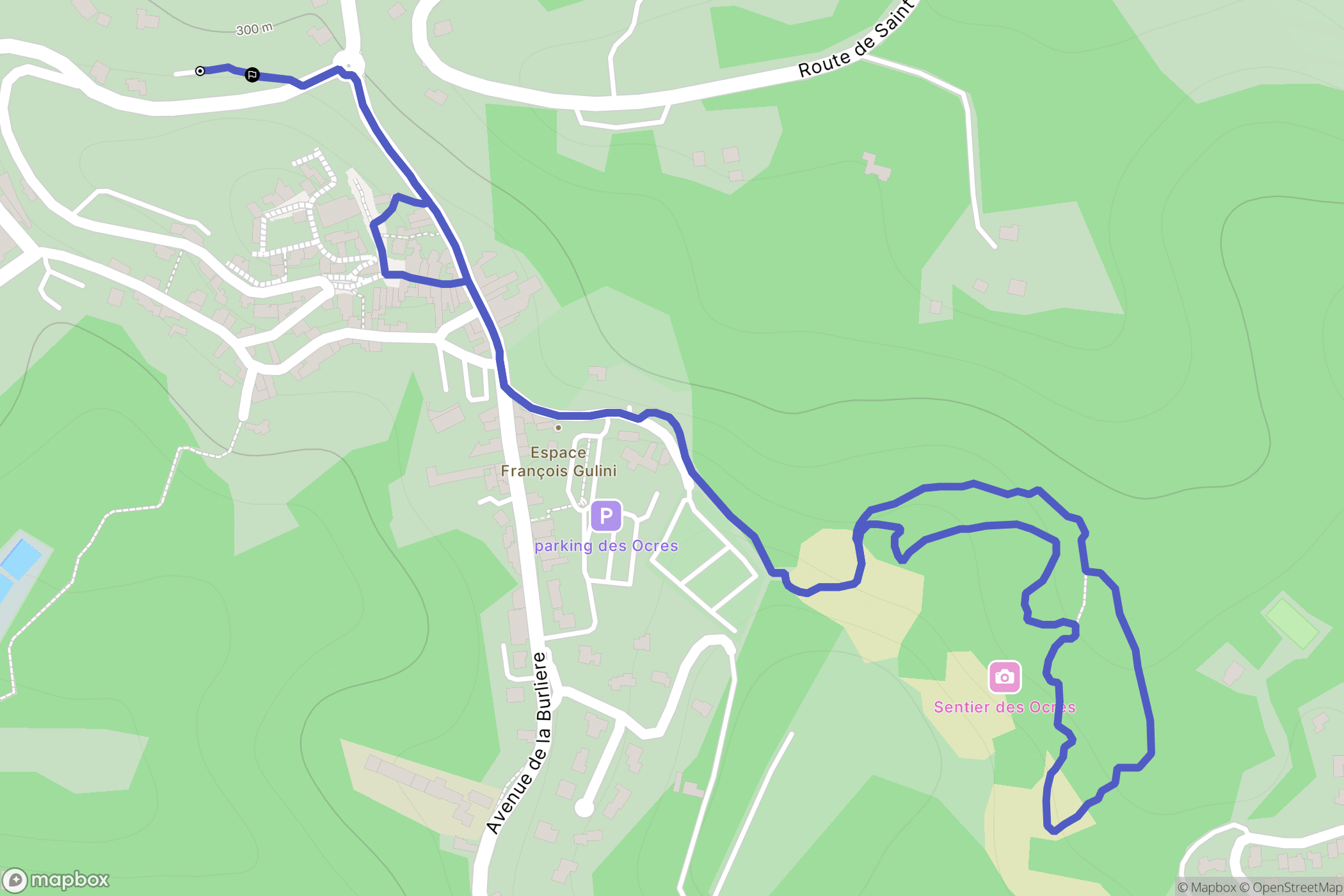 Roussillon : carte du parcours de randonnée - France