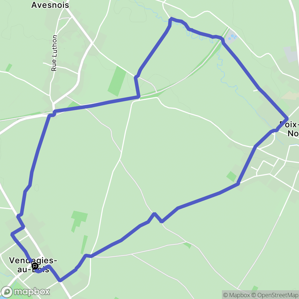 Vendegies-au-Bois : carte du parcours de randonnée - France