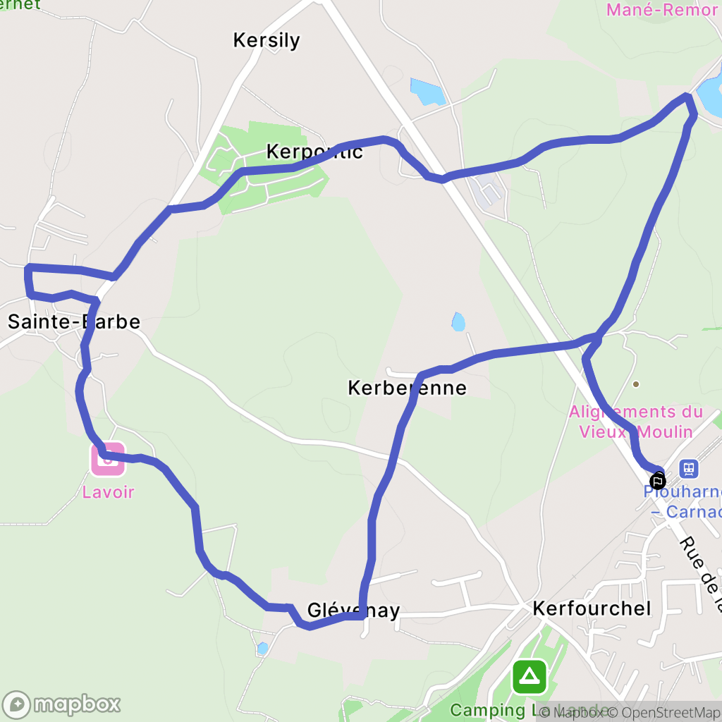 Plouharnel : carte du parcours de randonnée - France